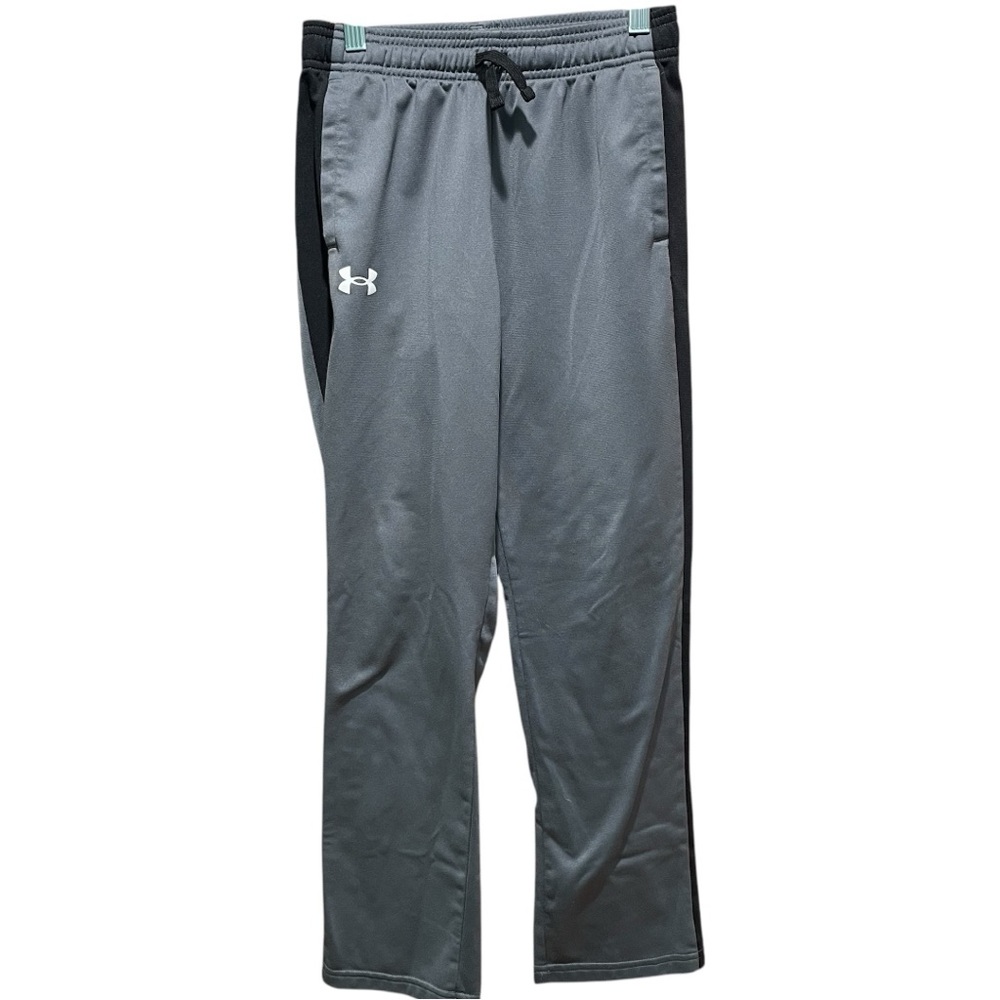 Under Armour Youth Medium Boys Jogger Pants Gray Black Stripe Loose Fit